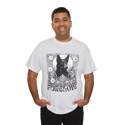 Kelpie Black Vintage Unisex Cotton Tee for Dog Lovers (Black & White)