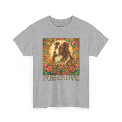 Border Collie (Chocolate & White) Vintage Graphic T-Shirt – Unisex Cotton Tee for Dog Lovers