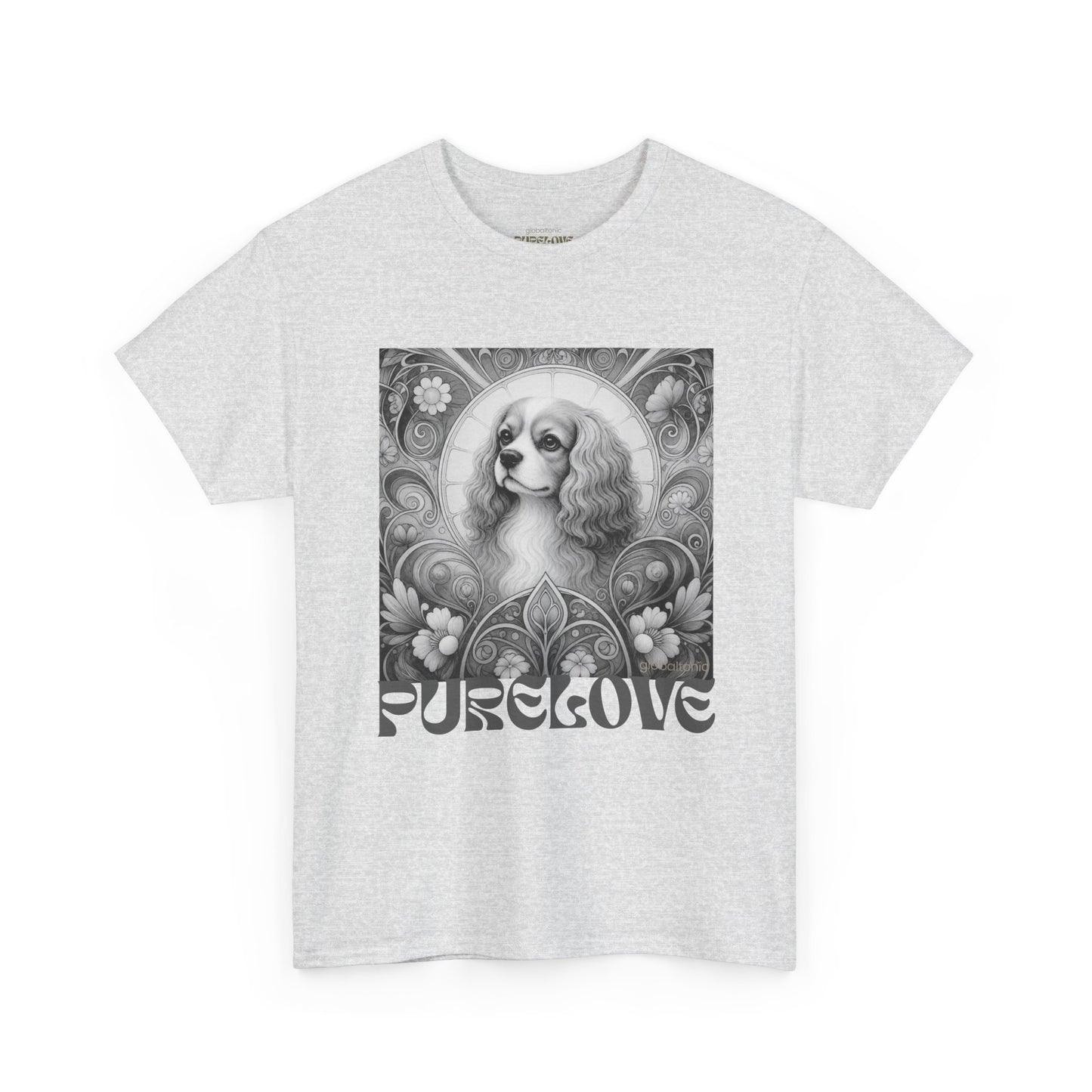 Cavalier King Charles Spaniel Vintage Unisex Cotton Tee for Dog Lovers (Black & White)