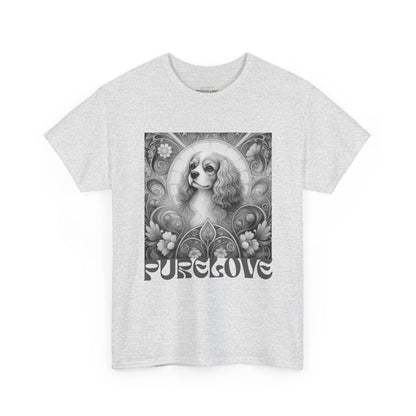 Cavalier King Charles Spaniel Vintage Unisex Cotton Tee for Dog Lovers (Black & White)