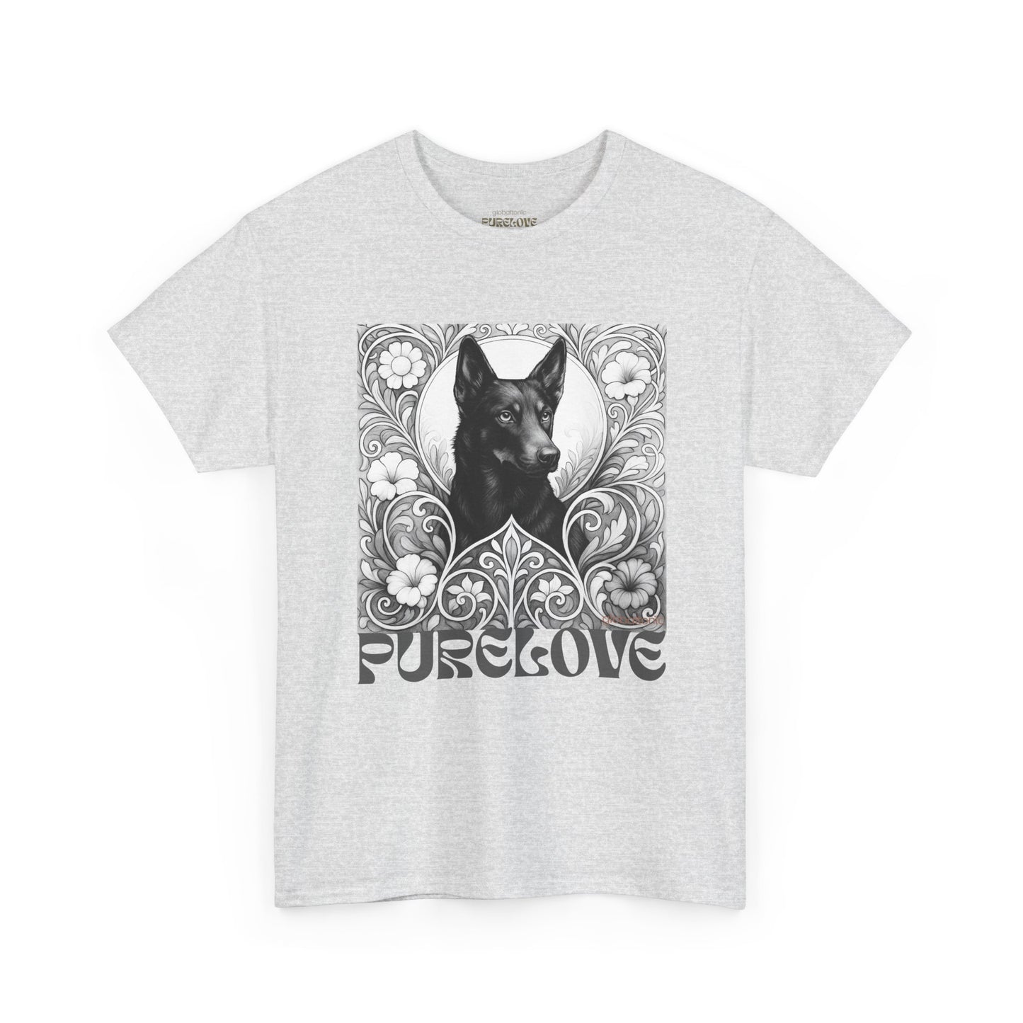Kelpie Black Vintage Unisex Cotton Tee for Dog Lovers (Black & White)