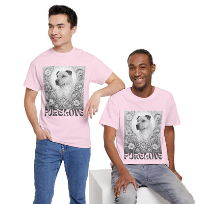 Shar Pei Vintage Graphic T-Shirt – Unisex Cotton Tee for Dog Lovers (Black & White)