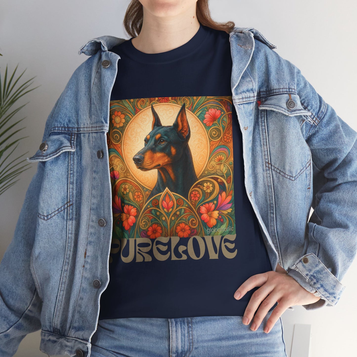 Doberman Vintage Graphic T-shirt - Unisex Cotton Tee for Dog Lovers