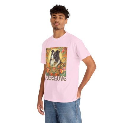 Border Collie (Black & White) Vintage Graphic T-Shirt – Unisex Cotton Tee for Dog Lovers