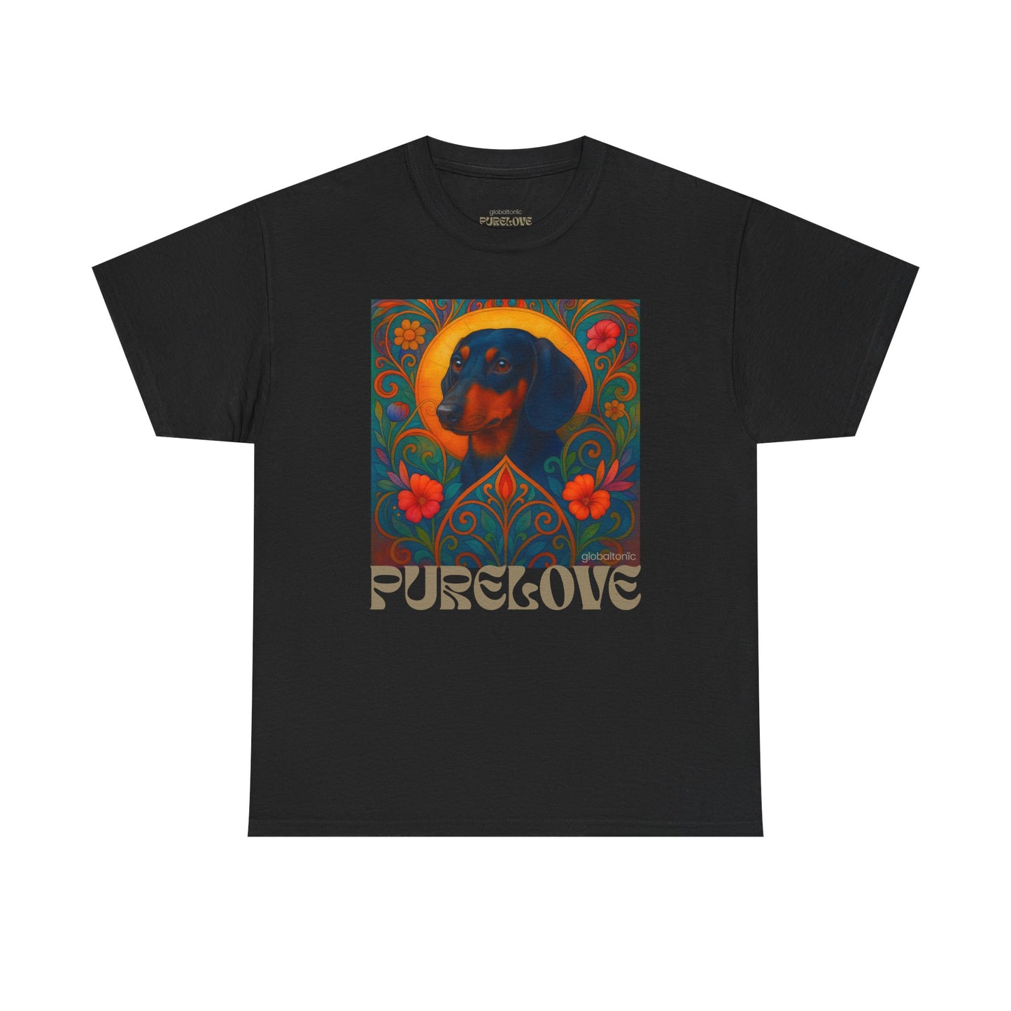 Dachshund Black Tan Shorthair Vintage Graphic T-shirt - Unisex Cotton Tee for Dog Lovers