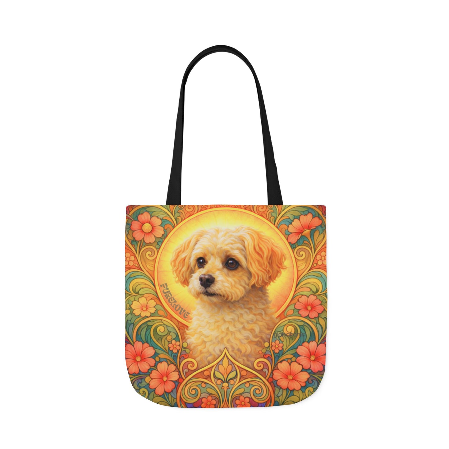 Foxypoo (Foodle) All-Over Print Canvas Tote Bag – Colourful Artistic Dog Lover Gift