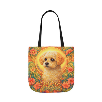 Foxypoo (Foodle) All-Over Print Canvas Tote Bag – Colourful Artistic Dog Lover Gift