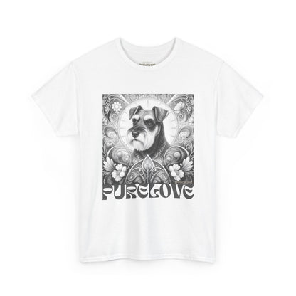 Schnauzer Vintage Unisex Cotton Tee for Dog Lovers (Black & White)