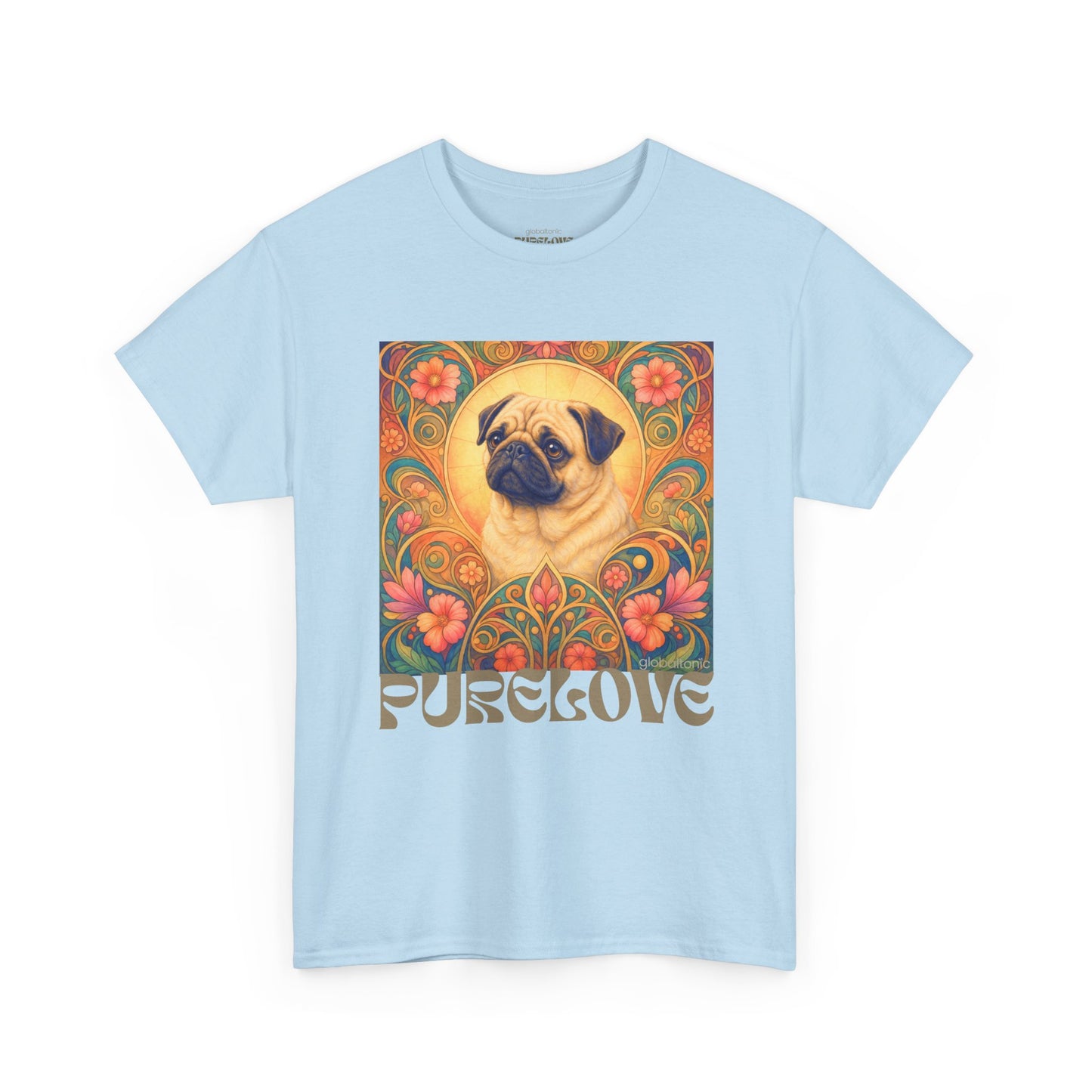 Pug Tan Vintage Graphic T-Shirt – Unisex Cotton Tee for Dog Lovers