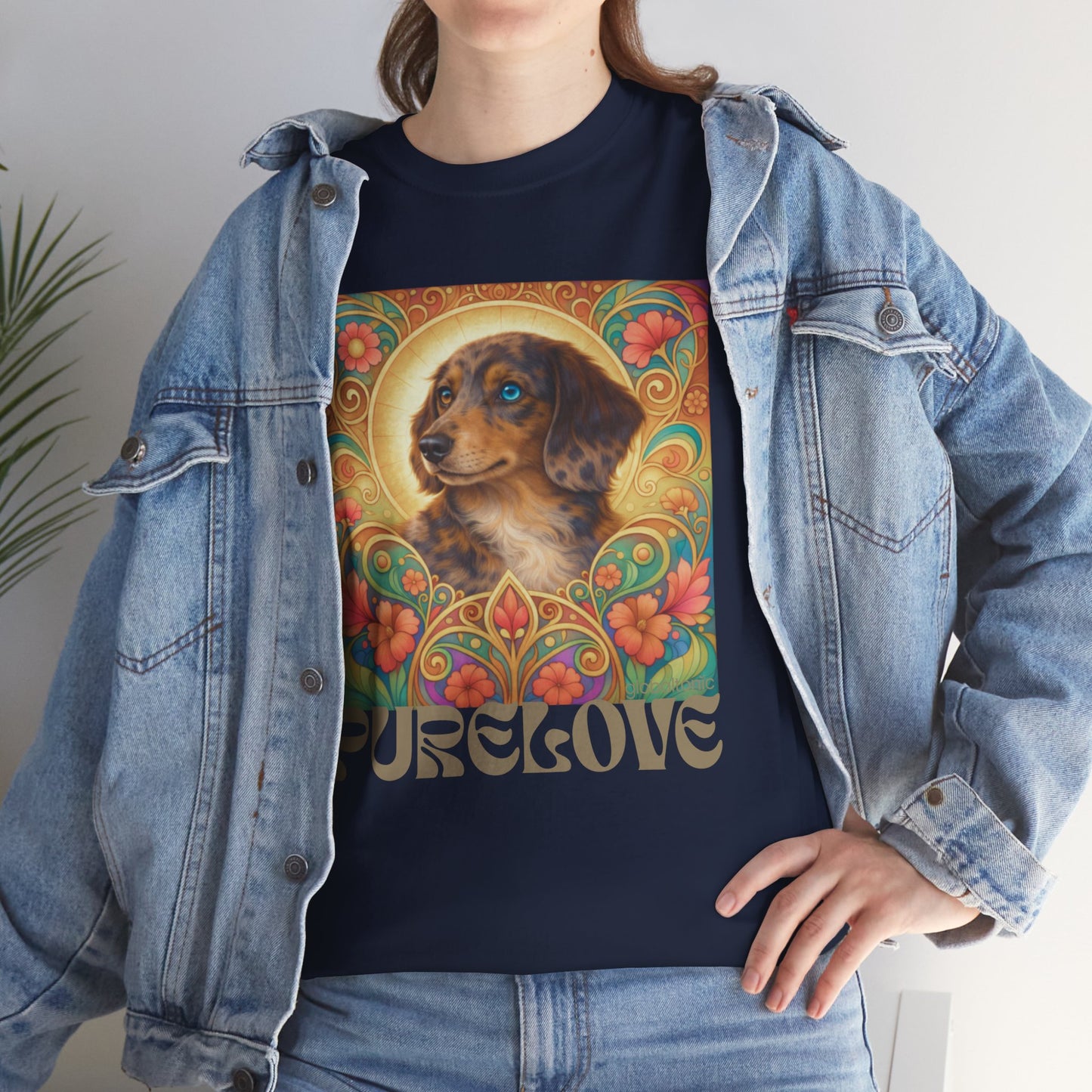 Dachshund Merle Wirehaired Vintage Unisex Cotton Tee for Dog Lovers