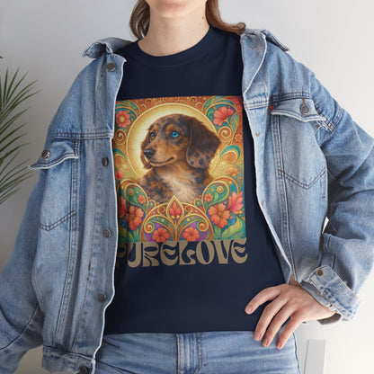 Dachshund Merle Wirehaired Vintage Unisex Cotton Tee for Dog Lovers