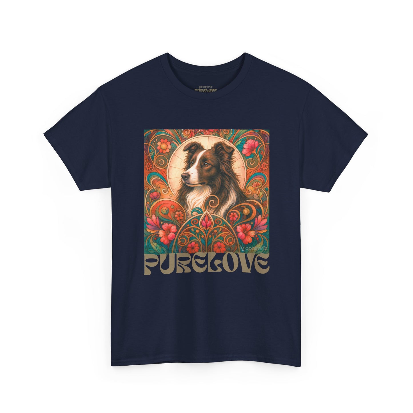 Border Collie (Chocolate & White) Vintage Graphic T-Shirt – Unisex Cotton Tee for Dog Lovers