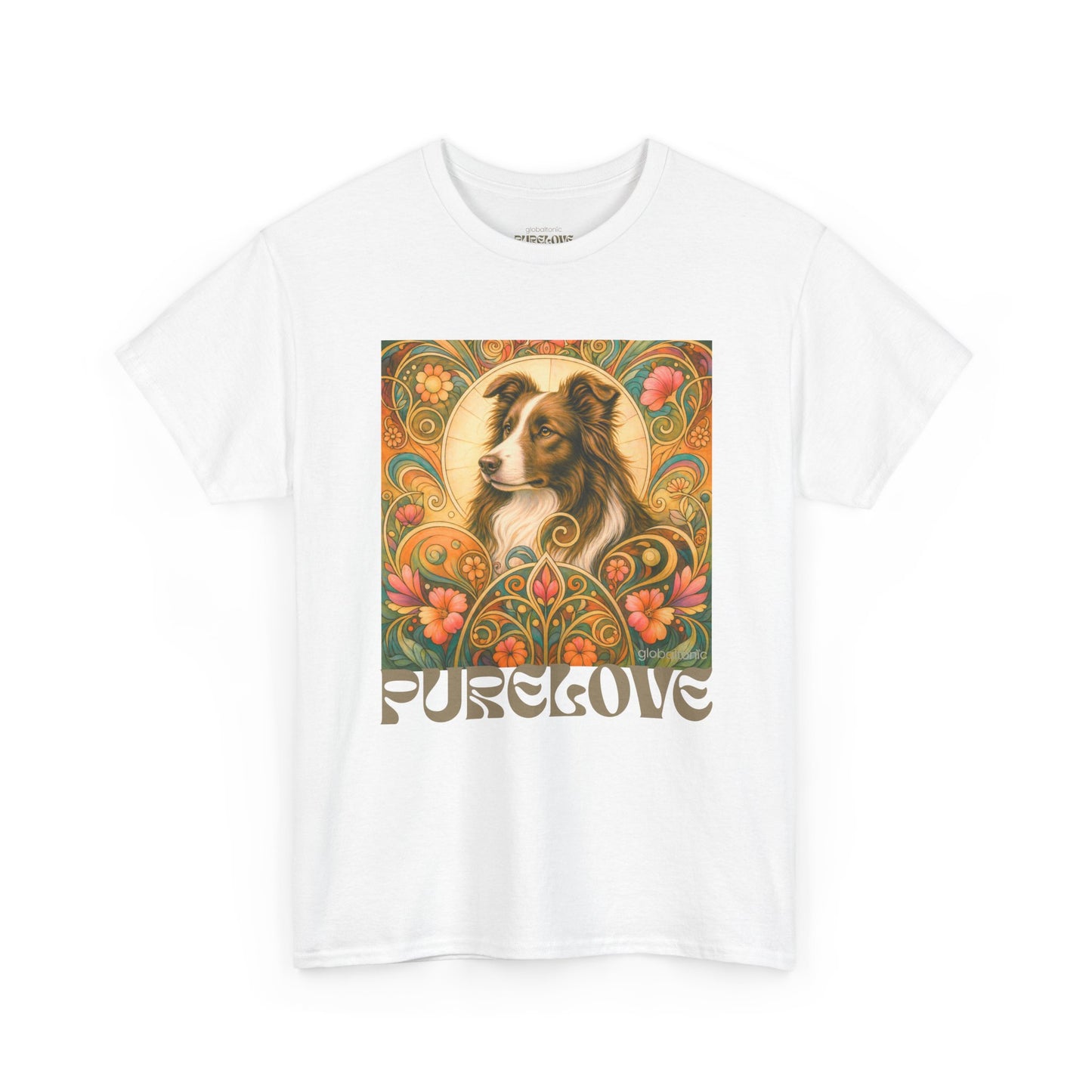 Border Collie (Chocolate & White) Vintage Graphic T-Shirt – Unisex Cotton Tee for Dog Lovers