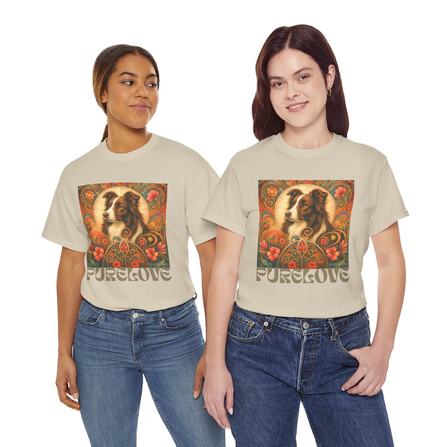 Border Collie (Chocolate & White) Vintage Graphic T-Shirt – Unisex Cotton Tee for Dog Lovers