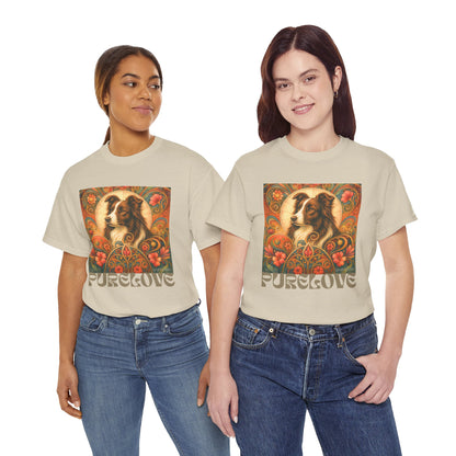 Border Collie (Chocolate & White) Vintage Graphic T-Shirt – Unisex Cotton Tee for Dog Lovers