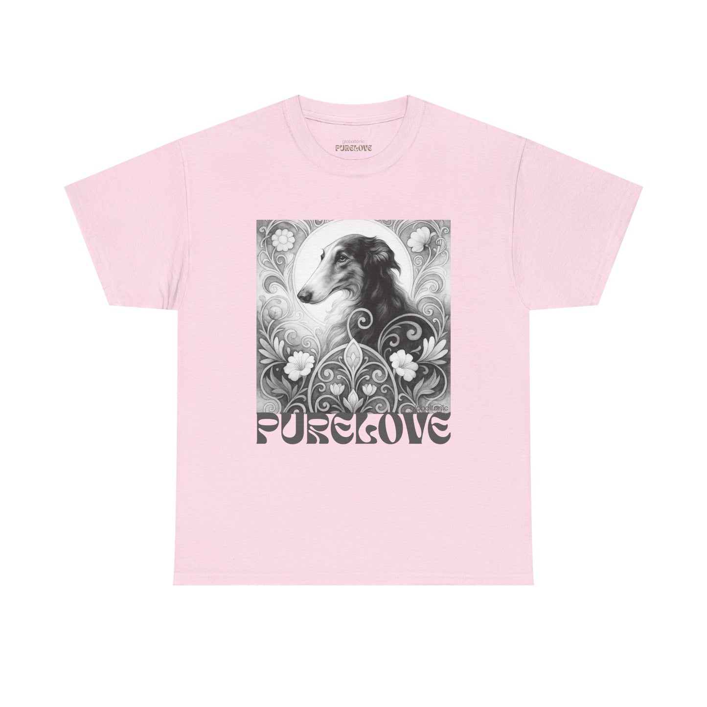 Borzoi Vintage Unisex Cotton Tee for Dog Lovers (Black & White)