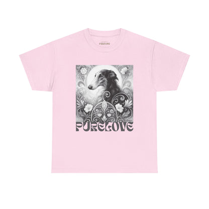 Borzoi Vintage Unisex Cotton Tee for Dog Lovers (Black & White)