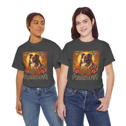 Border Collie (Chocolate & White) Vintage Graphic T-Shirt – Unisex Cotton Tee for Dog Lovers