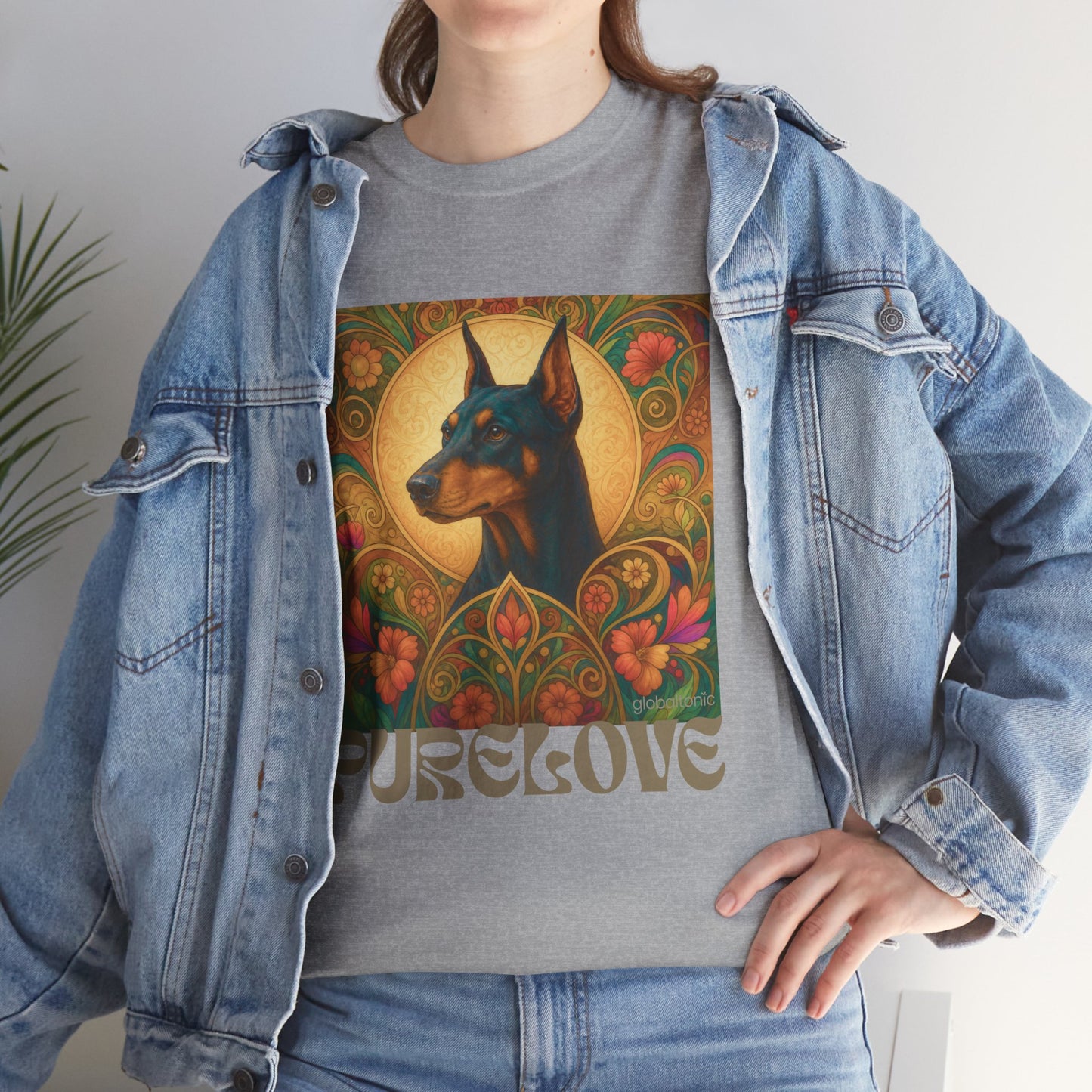 Doberman Vintage Graphic T-shirt - Unisex Cotton Tee for Dog Lovers