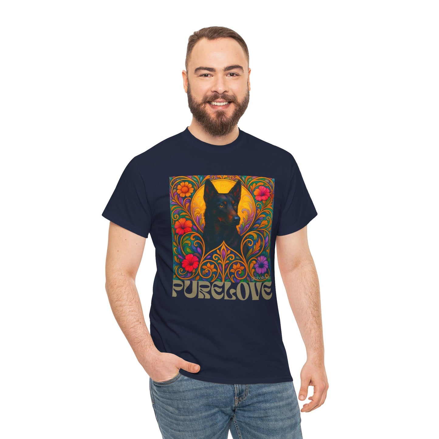 Black Kelpie Vintage Graphic T-Shirt – Unisex Cotton Tee for Dog Lovers