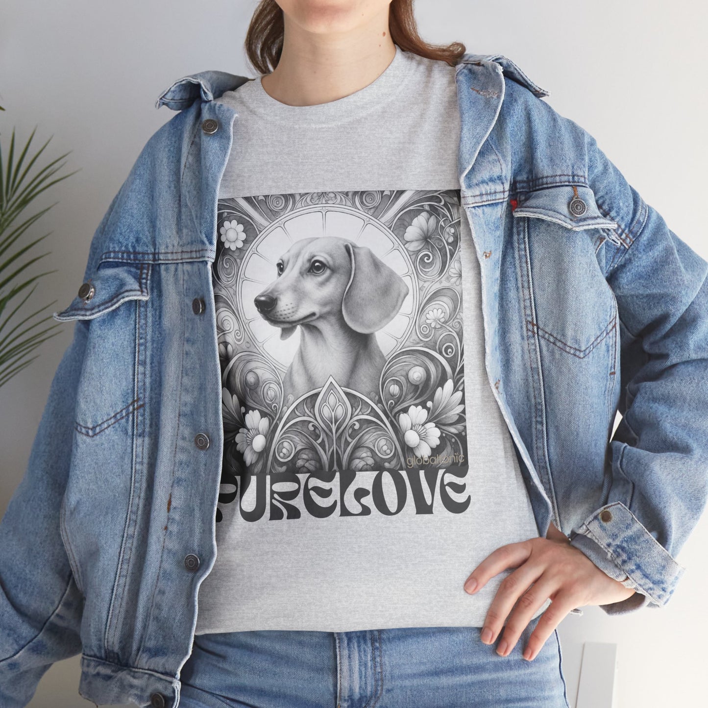 Dachshund Vintage Unisex Cotton Tee for Dog Lovers (Black & White)