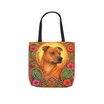 Staffy Tan All-Over Print Canvas Tote Bag – Colourful Artistic Dog Lover Gift
