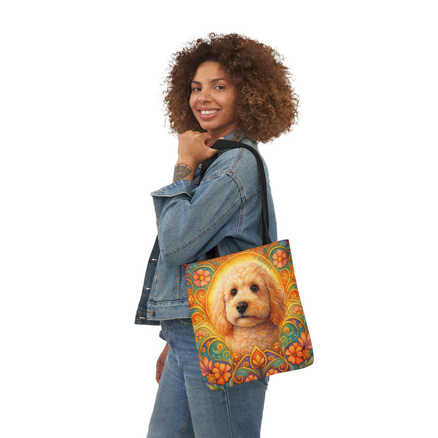 Goldendoodle (Groodle) All-Over Print Canvas Tote Bag – Colourful Artistic Dog Lover Gift