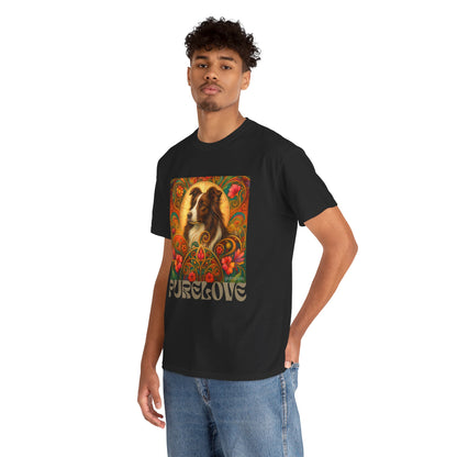 Border Collie (Chocolate & White) Vintage Graphic T-Shirt – Unisex Cotton Tee for Dog Lovers