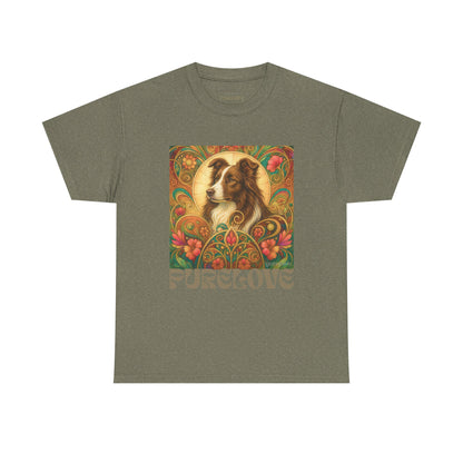 Border Collie (Chocolate & White) Vintage Graphic T-Shirt – Unisex Cotton Tee for Dog Lovers