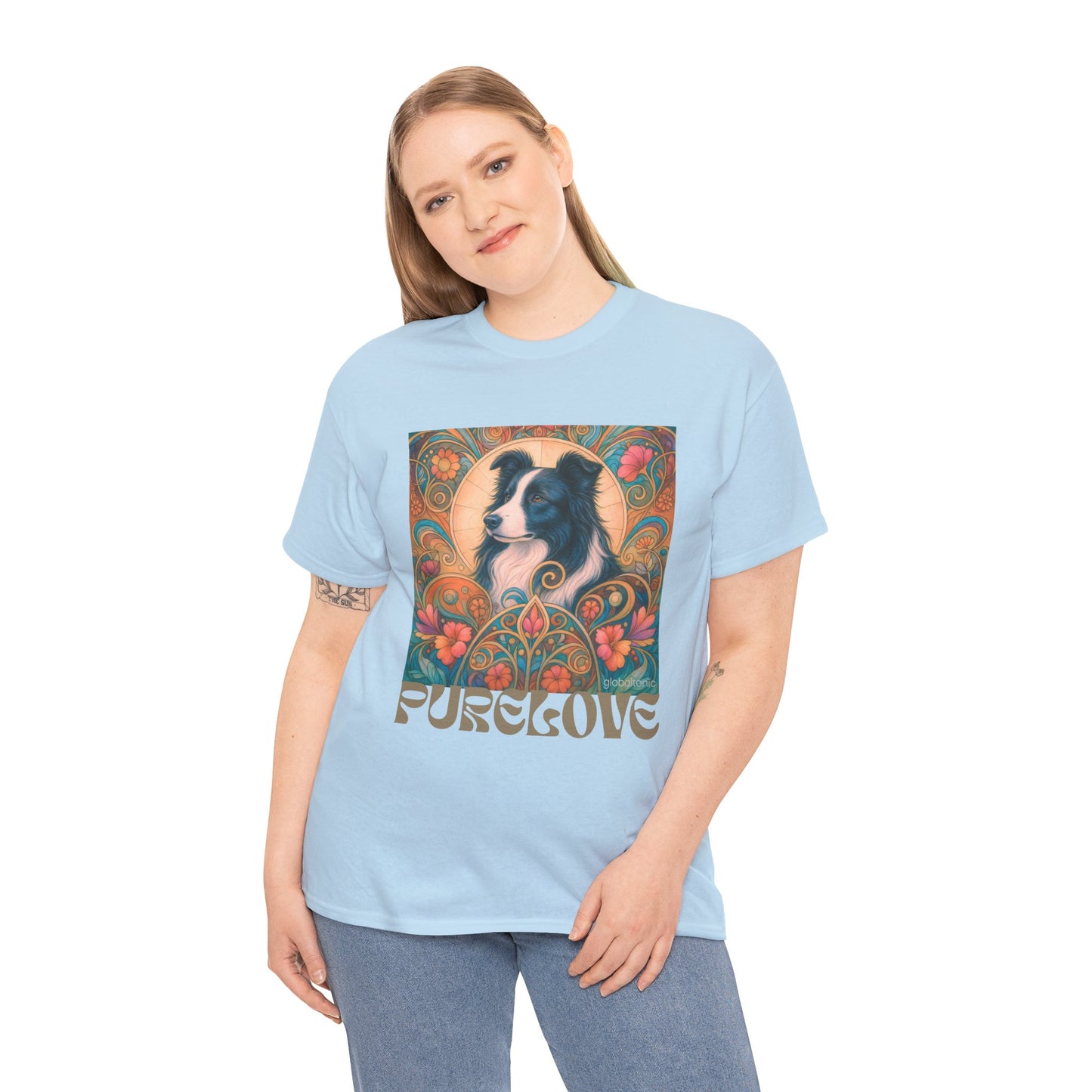 Border Collie (Black & White) Vintage Graphic T-Shirt – Unisex Cotton Tee for Dog Lovers