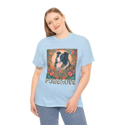 Border Collie (Black & White) Vintage Graphic T-Shirt – Unisex Cotton Tee for Dog Lovers