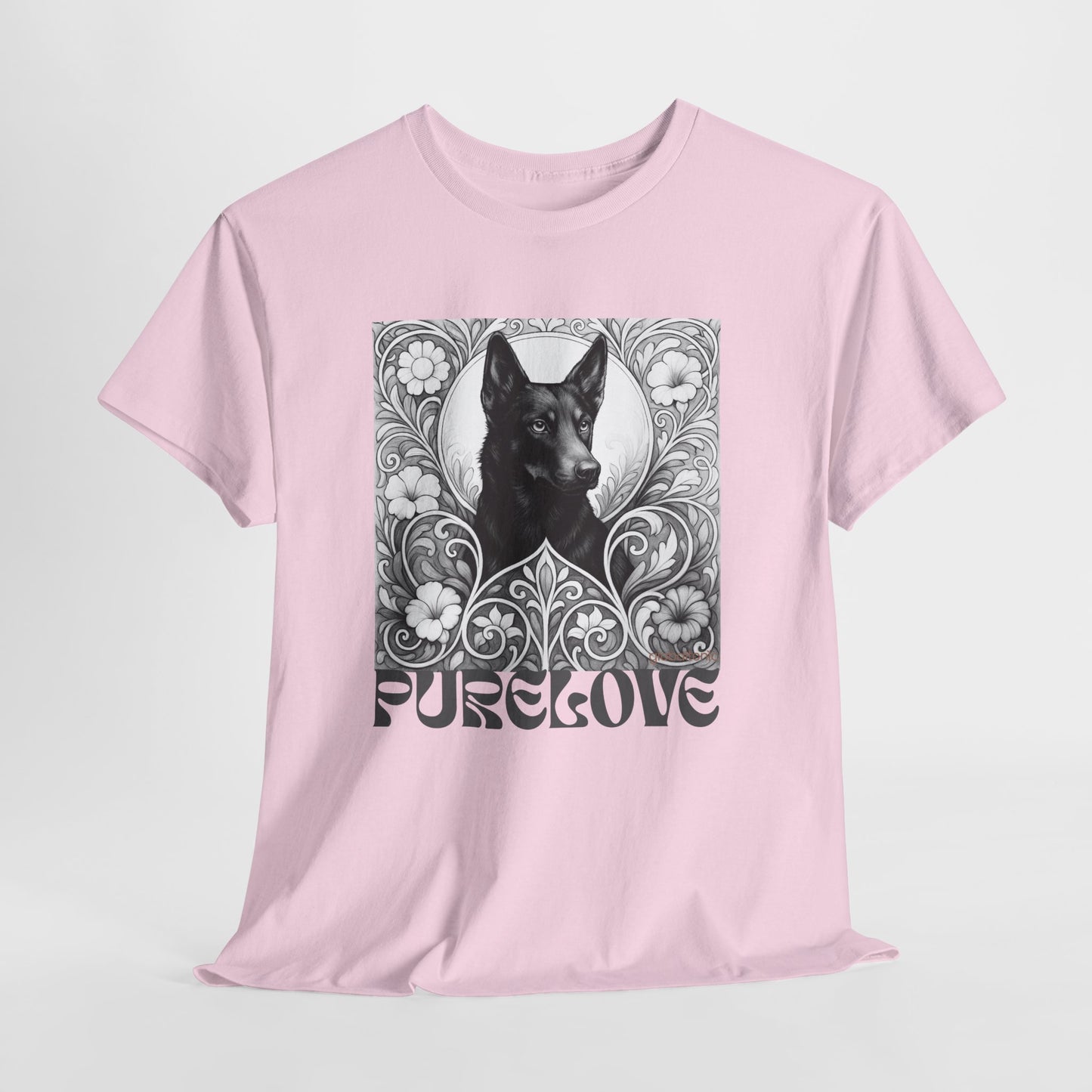 Kelpie Black Vintage Unisex Cotton Tee for Dog Lovers (Black & White)