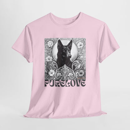 Kelpie Black Vintage Unisex Cotton Tee for Dog Lovers (Black & White)