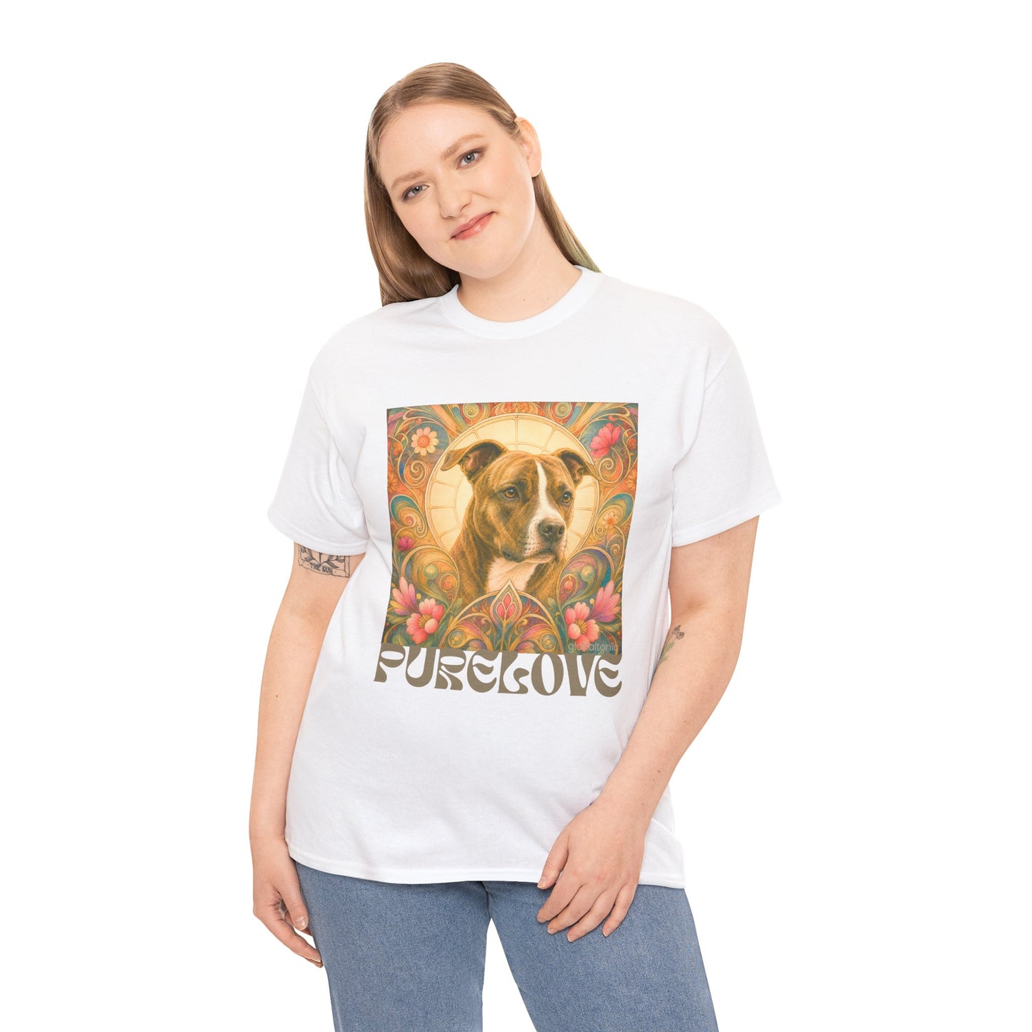 Staffy (Coco) Bull Terrier Vintage Unisex Cotton Tee for Dog Lovers