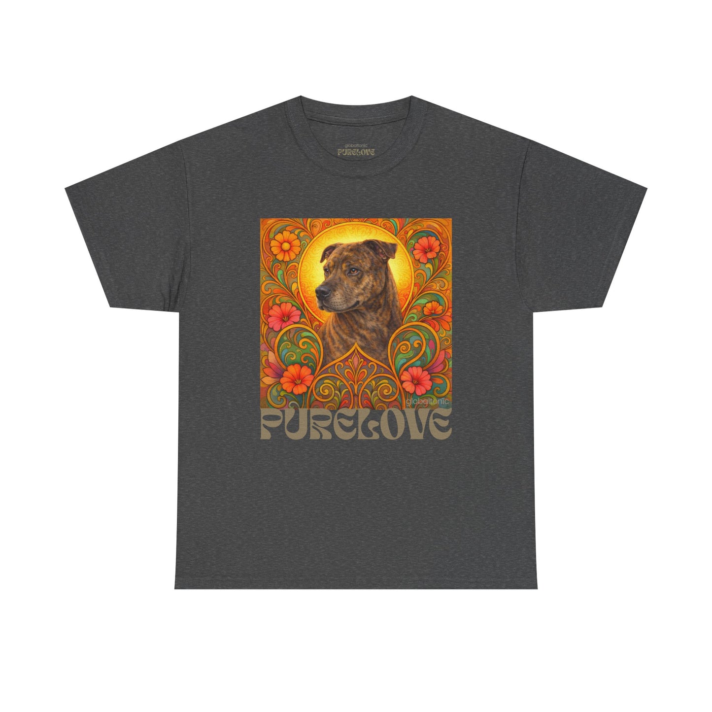 Staffy Brown Brindle Vintage Graphic T-Shirt – Unisex Cotton Tee for Dog Lovers