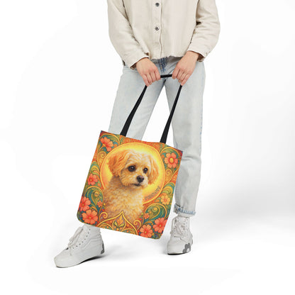 Foxypoo (Foodle) All-Over Print Canvas Tote Bag – Colourful Artistic Dog Lover Gift