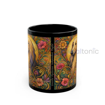 Afghan Dog Lover Black Mug – Vintage Pet Themed Cup for Gifts & Home Decor Mug