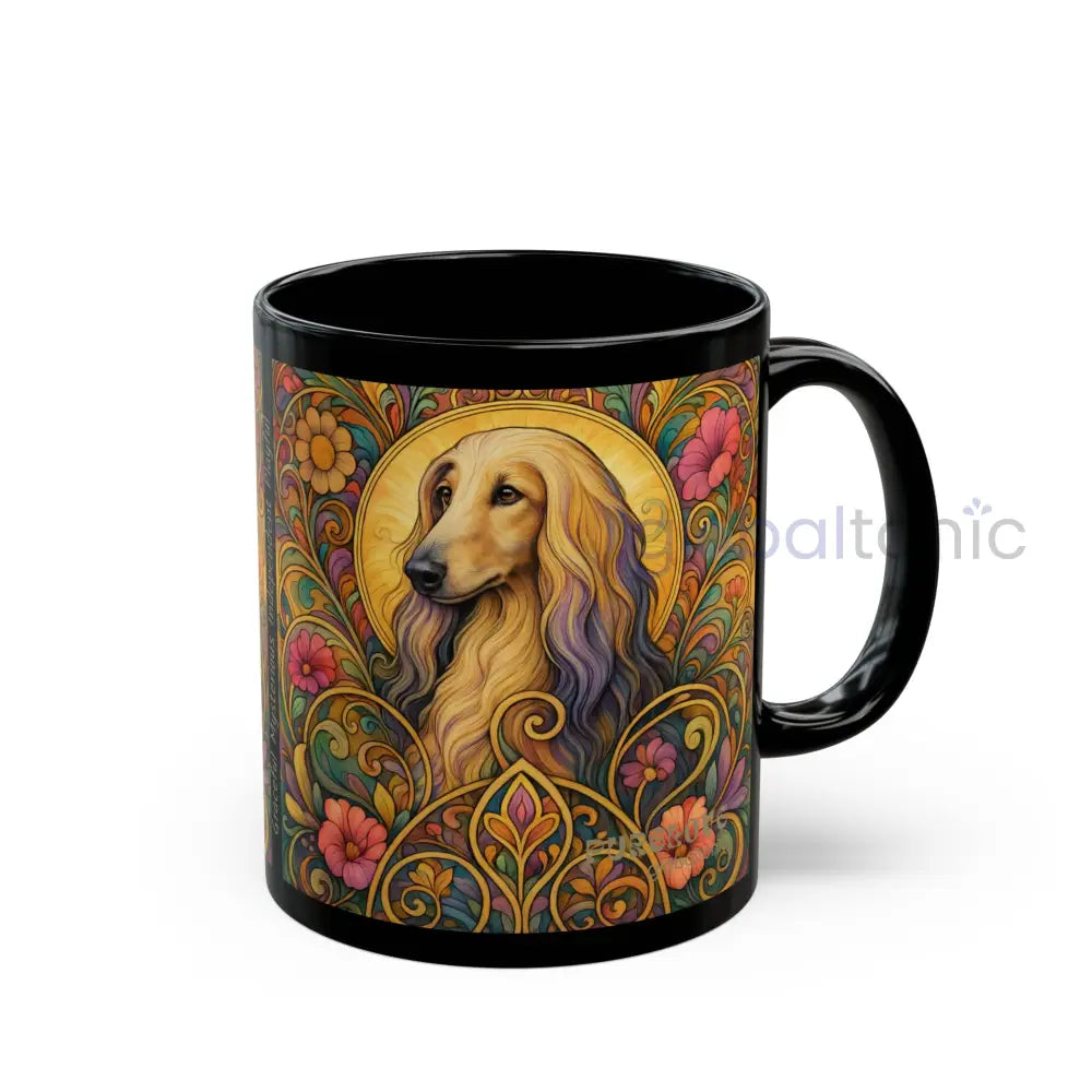 Afghan Dog Lover Black Mug – Vintage Pet Themed Cup for Gifts & Home Decor 11oz Mug