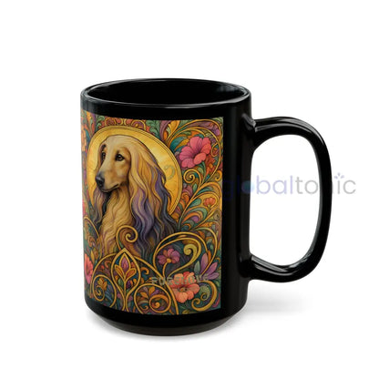 Afghan Dog Lover Black Mug – Vintage Pet Themed Cup for Gifts & Home Decor Mug