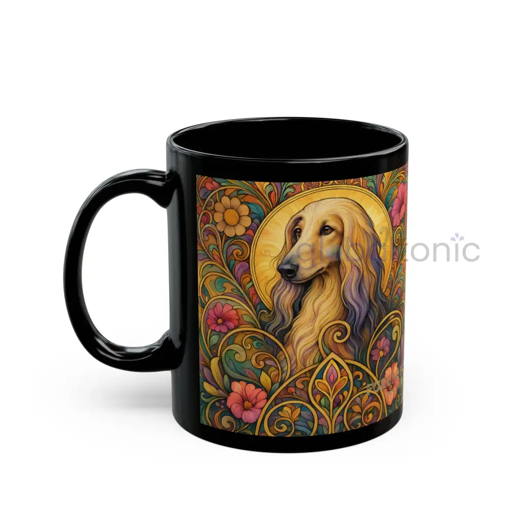 Afghan Dog Lover Black Mug – Vintage Pet Themed Cup for Gifts & Home Decor Mug