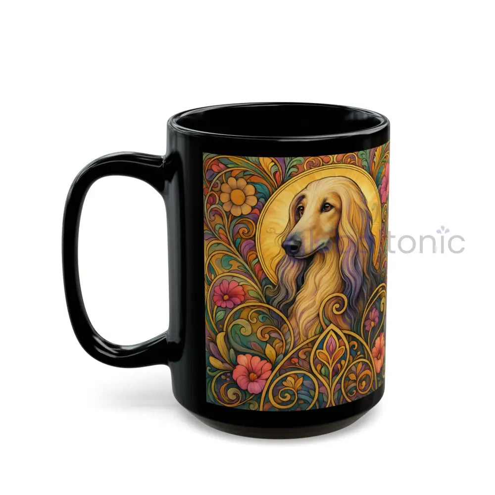 Afghan Dog Lover Black Mug – Vintage Pet Themed Cup for Gifts & Home Decor Mug