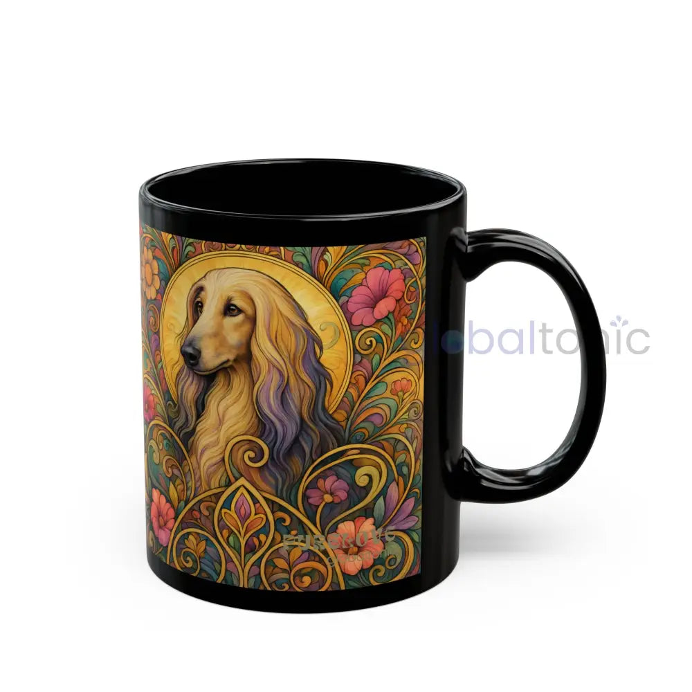 Afghan Dog Lover Black Mug – Vintage Pet Themed Cup for Gifts & Home Decor Mug