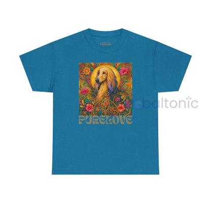 Afghan Vintage Graphic T-Shirt – Unisex Cotton Tee for Dog Lovers Antique Sapphire / S T-Shirt