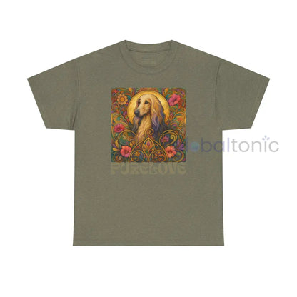 Afghan Vintage Graphic T-Shirt – Unisex Cotton Tee for Dog Lovers Heather Military Green / S T-Shirt