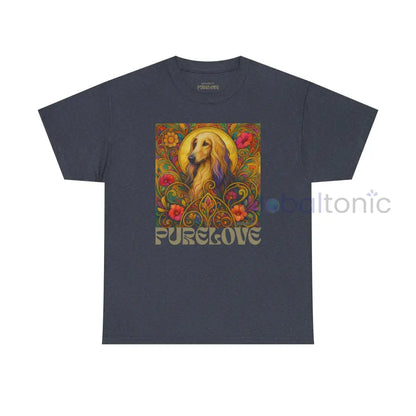 Afghan Vintage Graphic T-Shirt – Unisex Cotton Tee for Dog Lovers Heather Navy / S T-Shirt