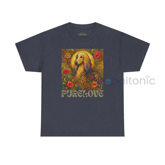 Afghan Vintage Graphic T-Shirt – Unisex Cotton Tee for Dog Lovers Heather Navy / S T-Shirt