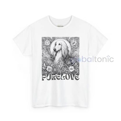 Afghan Vintage Unisex Cotton Tee for Dog Lovers (Black & White) White / S T-Shirt