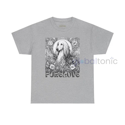 Afghan Vintage Unisex Cotton Tee for Dog Lovers (Black & White) Sport Grey / S T-Shirt