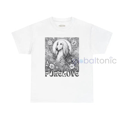 Afghan Vintage Unisex Cotton Tee for Dog Lovers (Black & White) T-Shirt