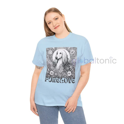 Afghan Vintage Unisex Cotton Tee for Dog Lovers (Black & White) T-Shirt